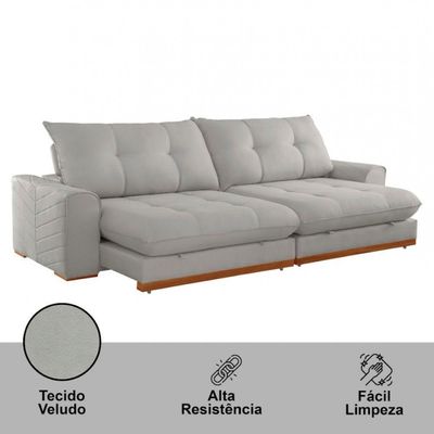 Sofá Argo Veludo 02 Módulos 100 Cm B25cm Meu Sofá Online B026 Veludo Prata