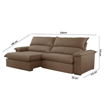 Sofá Filadélfia Veludo 02 Módulos 90cm B25cm Meu Sofá Online B016 Veludo Marrom