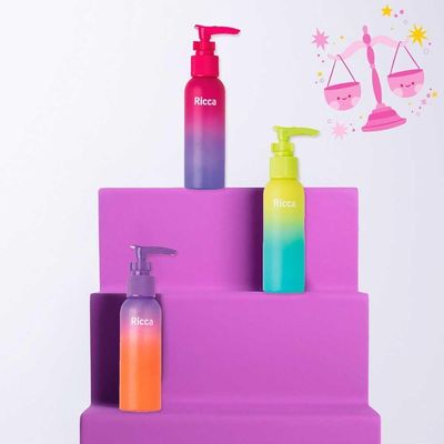 Conjunto Viagem 3 Frascos Tampa Válvula Degradê Ricca 100ml