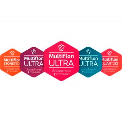 Frigideira Multiflon Dom com Revestimento Antiaderente Quartzo 24 cm Preto
