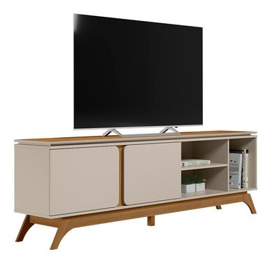 Rack Istambul 2 Portas para TVs de até 70  Linea Brasil Nature/Offwhite