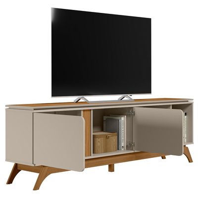 Rack Istambul 2 Portas para TVs de até 70  Linea Brasil Nature/Offwhite