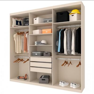 Guarda Roupa Casal Bartira Genova com 6 Portas 3 Gavetas e 236,7 cm Areia