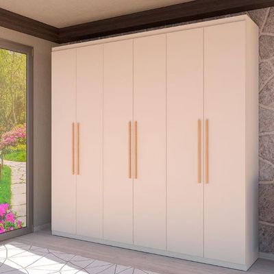 Guarda Roupa Casal Bartira Genova com 6 Portas 3 Gavetas e 236,7 cm Areia
