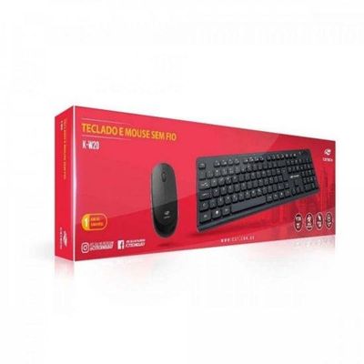 Kit Teclado + Mouse Sem Fio K-W20Bk Preto C3Tech