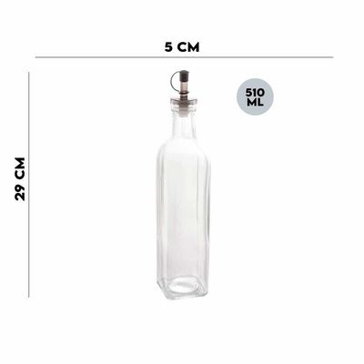Garrafa Para Azeite De Vidro Com Tampa Lyor 510ml