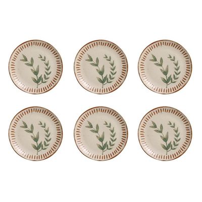 Conjunto de Pratos de Sobremesa Porto Brasil Coup Stone Magari com 6 peças Estampado
