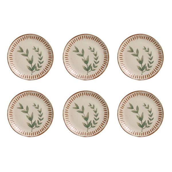 Conjunto de Pratos de Sobremesa Porto Brasil Coup Stone Magari com 6 peças Estampado