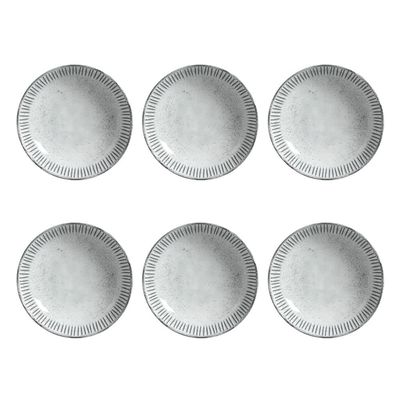Conjunto de Pratos Fundos Porto Brasil Linhas Echo com 6 Peças Branco