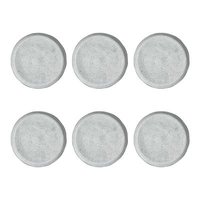Conjunto de Pratos Rasos Porto Brasil Linhas Echo com 6 Peças Branco