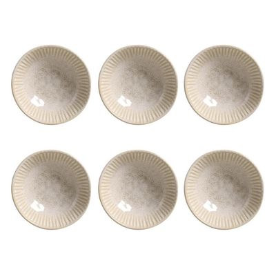 Conjunto de Cumbucas Porto Brasil Cerâmica Linhas Latte 6 peças 370 ml Bege