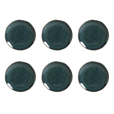 Conjunto de Pratos de Sobremesa Porto Brasil Orgânico Oceano com 6 peças Azul