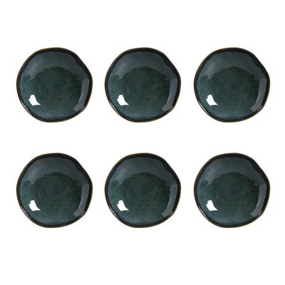 Conjunto de Pratos Fundos Porto Brasil Orgânico Oceano com 6 Peças Azul