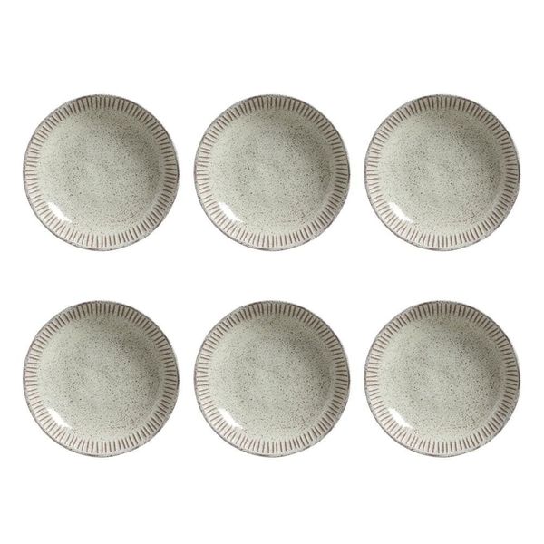 Conjunto de Pratos Fundos Porto Brasil Linhas Pistache com 6 Peças Verde