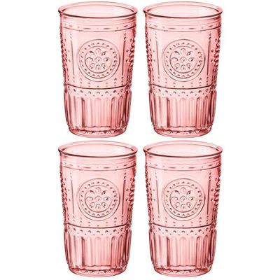 Conjunto de Copos Luigi Bormioli Cooler Romantic 475 ml - 4 Peças Rosa