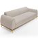Sofá 4 Lugares Para Sala de Estar Kiev 300cm D02 Base Castanho Pés D'ouro Bouclê Creme B-54 - Lyam Decor