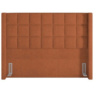 Kit Cabeceira Cama Box Paris 160 cm com Puff Recamier Itália P05 Bouclê Terracota - Lyam Decor