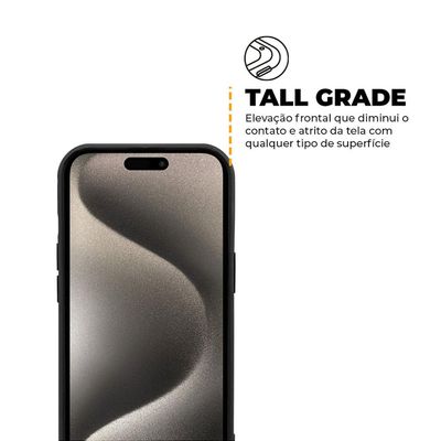 Kit Capa Symetric Preta e Pelicula Ultra Glass Preta para iPhone 15 Pro - Gshield