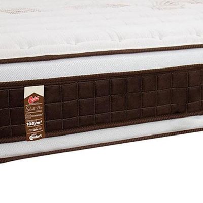 Colchão King Size Castor Sellect P Duplo com Molejo Tecnopedic, Almofada Euro e Revestimento em Malha 34x193x203cm Marrom com Bege