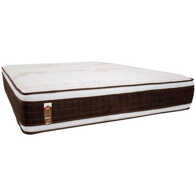 Colchão King Size Castor Sellect P Duplo com Molejo Tecnopedic, Almofada Euro e Revestimento em Malha 34x193x203cm Marrom com Bege