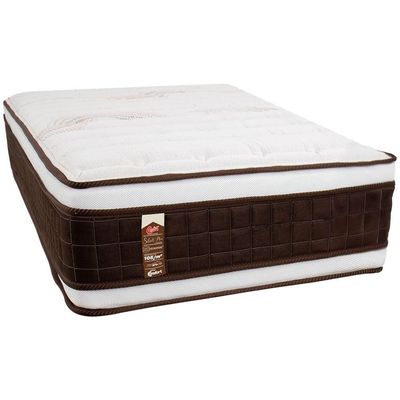 Colchão de Solteiro Castor Sellect P Duplo com Molejo Tecnopedic, Almofada Euro e Revestimento em Malha 34x88x188cm Marrom com Bege