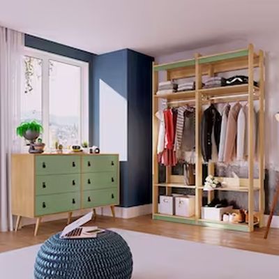Cômoda Amber com 6 Gavetas e 136,4cm de Largura Genialflex Savana com Alecrim