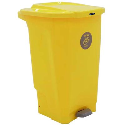 Lixeira para Coleta Seletiva com Pedal Tramontina T-Force em Polipropileno 100 L Amarelo