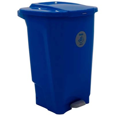Lixeira para Coleta Seletiva com Pedal Tramontina T-Force em Polipropileno 100 L Azul