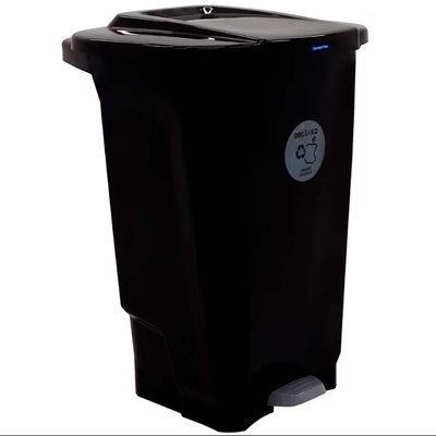 Lixeira para Coleta Seletiva com Pedal Tramontina T-Force em Polipropileno 100 L Marrom