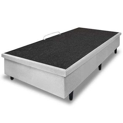 Colchão de Solteiro Versalitis D33 Globalflex + Base Box MGA Lift Cotton com Baú e Pistão à Gás Cinza/Branco/Preto Floral