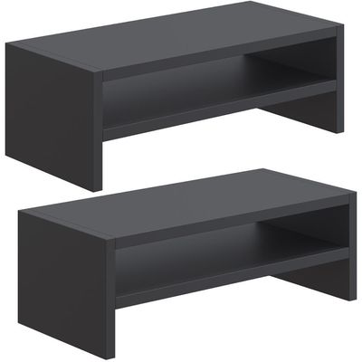 Kit 2 Suportes Stand Para Monitores Mesa Escritório Preto