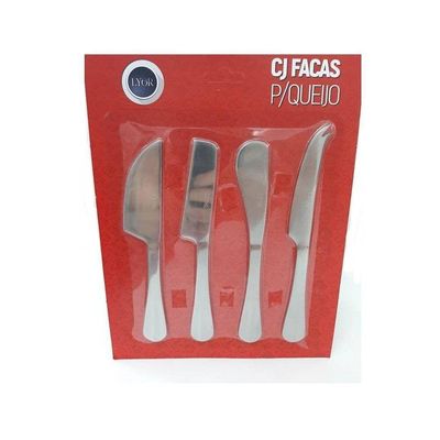 Conjunto 4 Facas Aço Inox P-queijo Positano Lyor