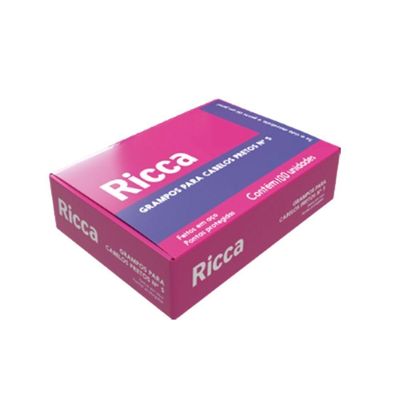 Kit 100 Grampos De Aço Invisível Para Cabelo Nº 5 Preto Ricca