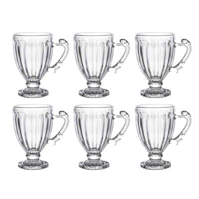 Jogo 6 Xícaras Para Café De Cristal Transparente Imperial 100ml Lyor