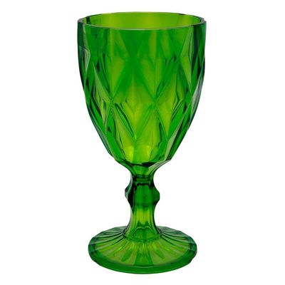 Jogo 2 Taças De Acrílico Verde Diamond Diamante Festa Piscina Plástico 330ml Lyor