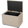 Puff Baú 60cm Porta Brinquedo Organização Assento Decorativo Cor:bege