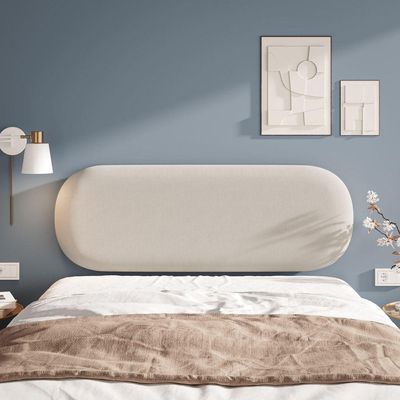 Painel Cabeceira Amaú Sofisticado Costura Artesanal Veludo bege