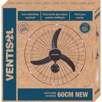 Ventilador De Parede 60 Cm 127V New Premium Preto Ventisol