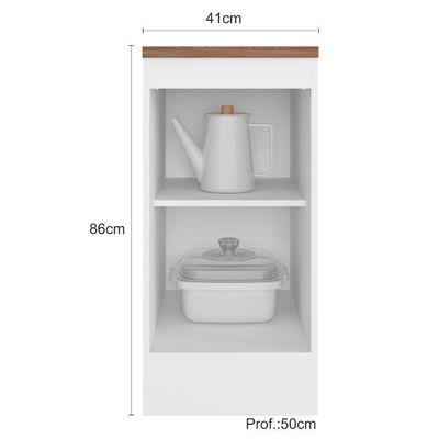 Balcão Com Tampo 41 Cm 1 Porta Unna Poliman Móveis Branco