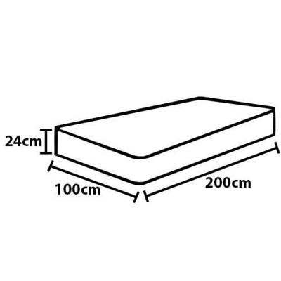 Colchão Solteirão Castor New Alfa One com Molejo Tecnopedic, Euro Pillow e Revestimento em Malha 24x100x200cm Cinza com Branco