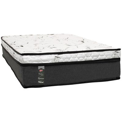 Colchão Solteirão Castor New Alfa One com Molejo Tecnopedic, Euro Pillow e Revestimento em Malha 24x100x200cm Cinza com Branco