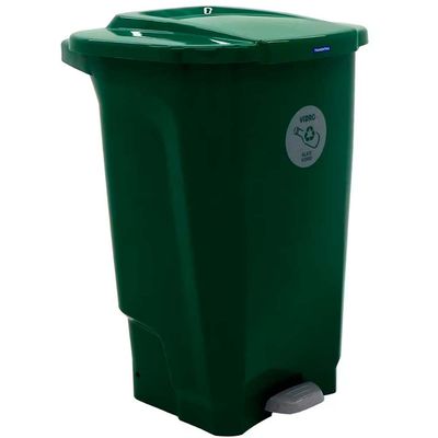 Lixeira para Coleta Seletiva com Pedal Tramontina T-Force em Polipropileno 100 L Verde