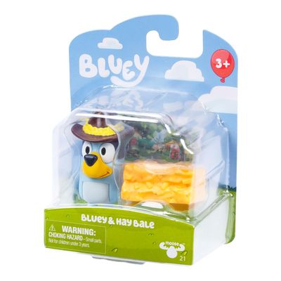 Boneco Colecionável 6cm Bluey - Bluey e Fardo de Feno