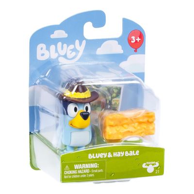 Boneco Colecionável 6cm Bluey - Bluey e Fardo de Feno
