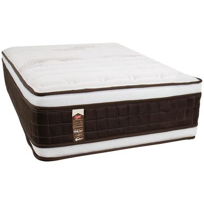Colchão Solteirão Castor Sellect P Duplo com Molejo Tecnopedic, Almofada Euro e Revestimento em Malha 34x100x200cm Marrom com Bege