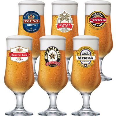 Conjunto de Taças para Cerveja Ruvolo Barcelona 370 ml 6 Peças Transparente