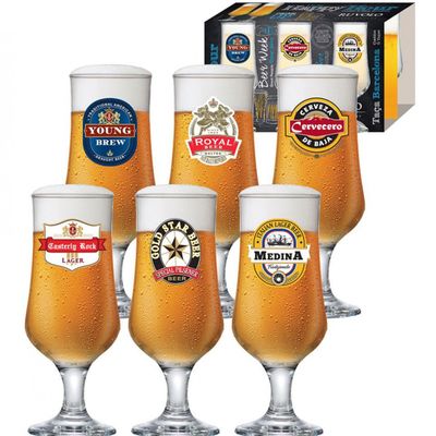 Conjunto de Taças para Cerveja Ruvolo Barcelona 370 ml 6 Peças Transparente