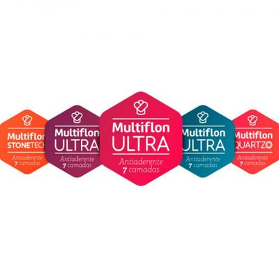 Frigideira Multiflon Páprika Antiaderente Ultra 7 - 24 cm Vermelho