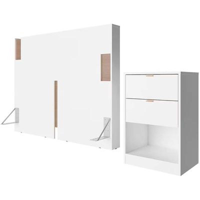 Cabeceira para Cama Box Casal e Queen Diplomata com Revestimento em Finish Foil Bartira Branco Fosco