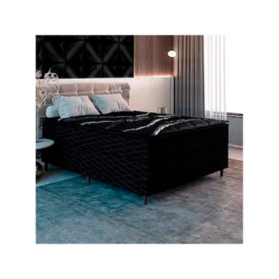 Cama Box de Casal New Itália Black Pillow Top D26 Umaflex Preto